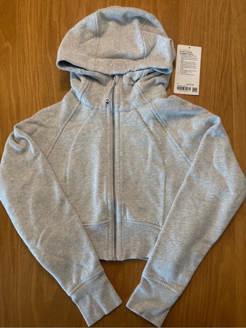 lululemon athletica 
Light Gray Hooded Zip Jacket